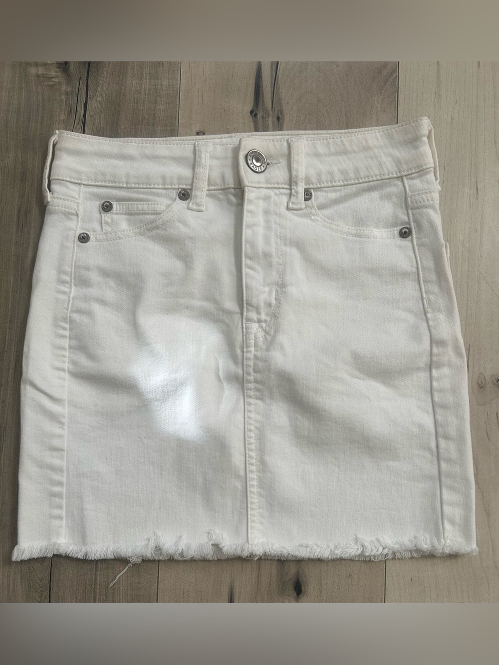 American Eagle White Denim Skirt